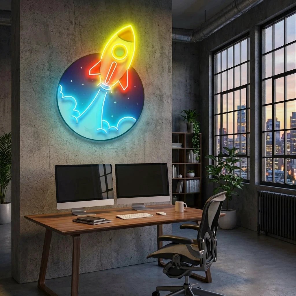Rocket Artwork Led Neon Sign Light