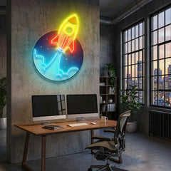 Rocket Artwork Led Neon Sign Light