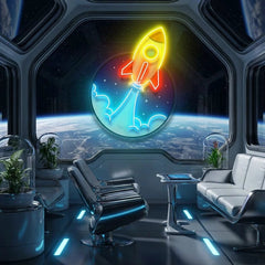 Rocket Artwork Led Neon Sign Light