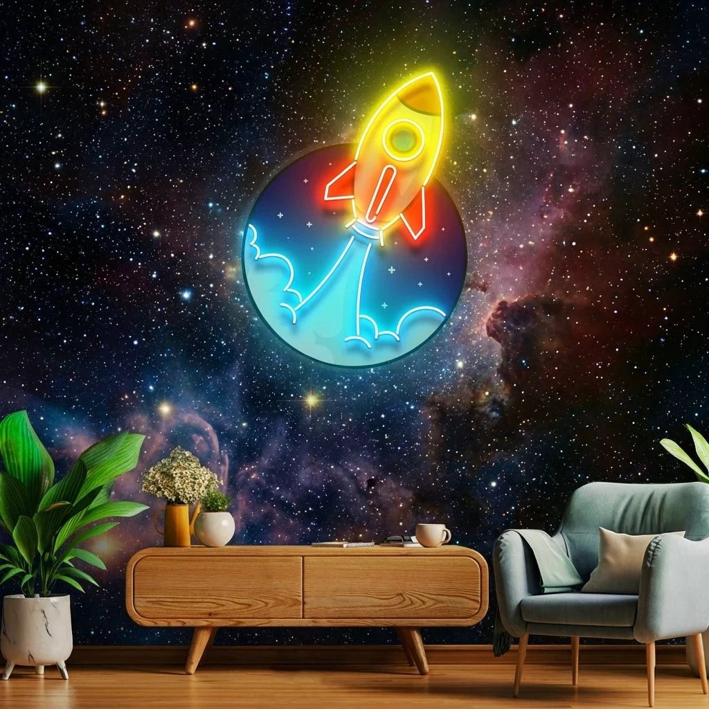 Rocket Artwork Led Neon Sign Light