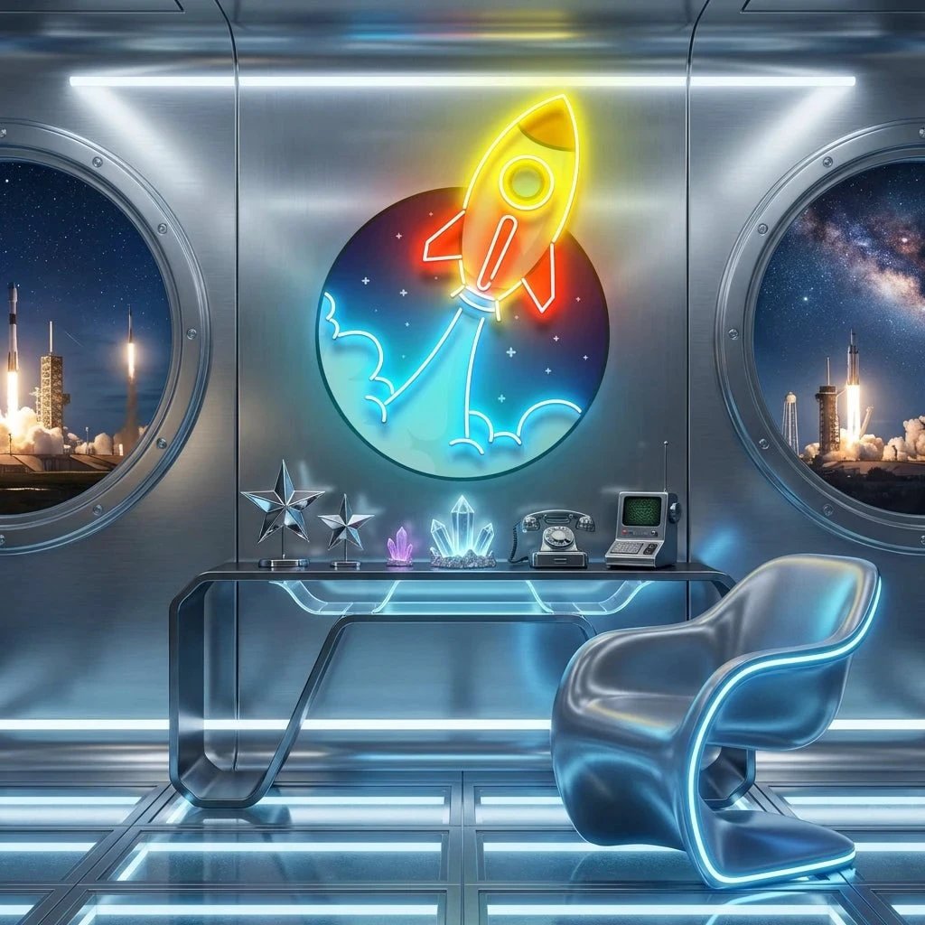Rocket Artwork Led Neon Sign Light
