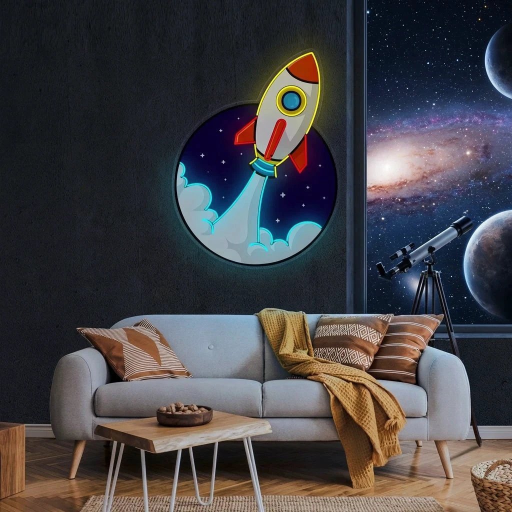 Rocket Artwork Led Neon Sign Light
