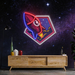 Rocket Space LED Neon Sign Light Pop Art