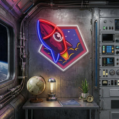 Rocket Space LED Neon Sign Light Pop Art