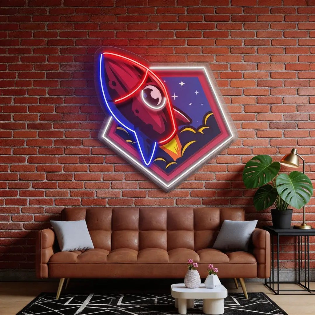 Rocket Space LED Neon Sign Light Pop Art