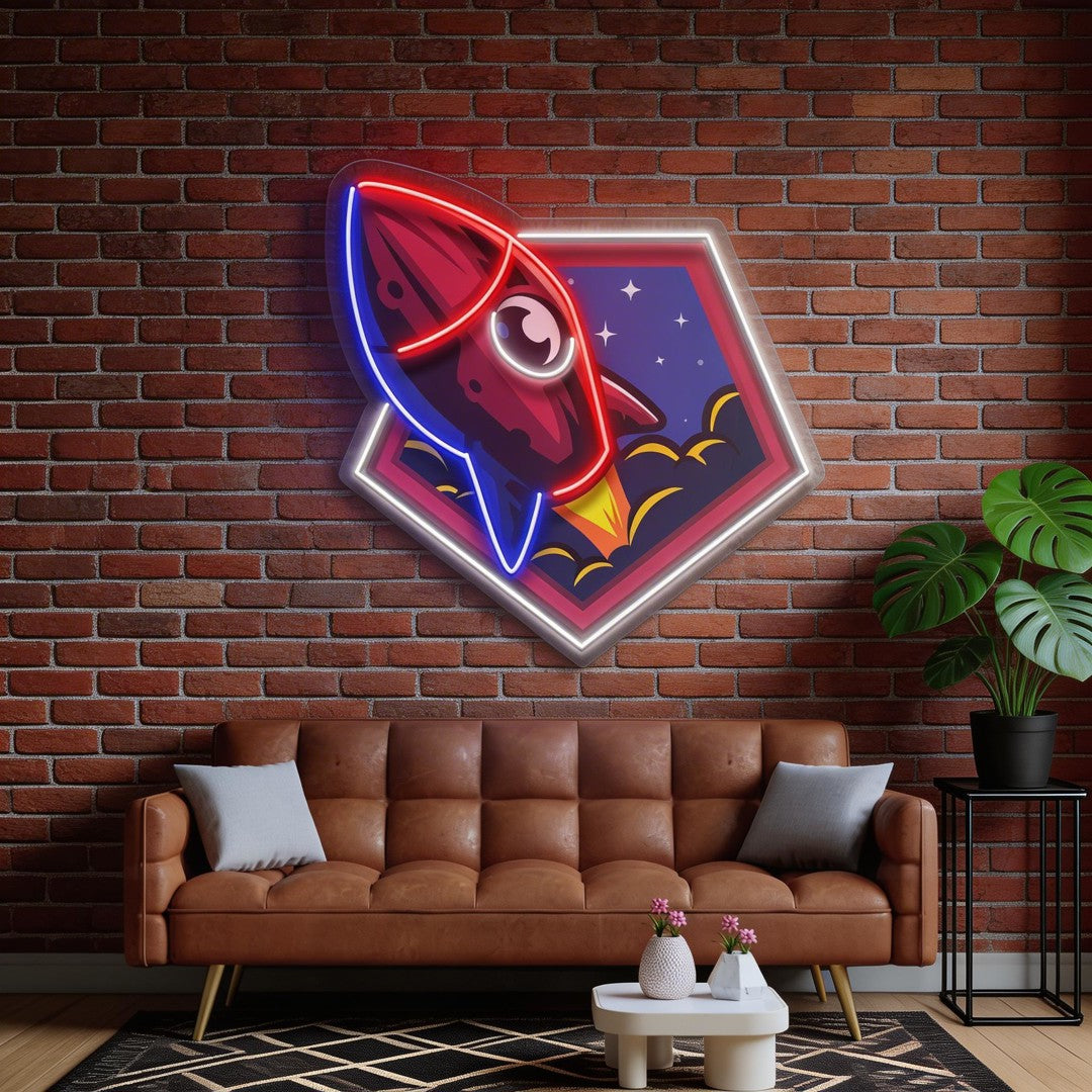 Rocket Space LED Neon Sign Light Pop Art