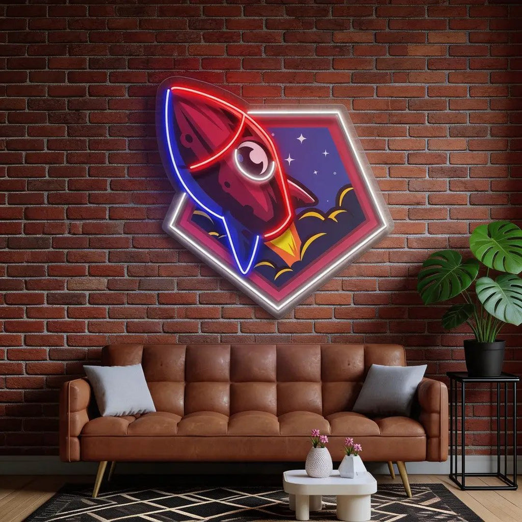 Rocket Space LED Neon Sign Light Pop Art
