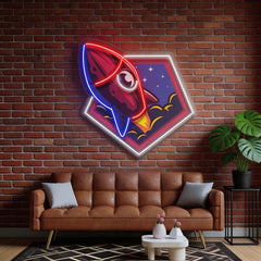 Rocket Space LED Neon Sign Light Pop Art