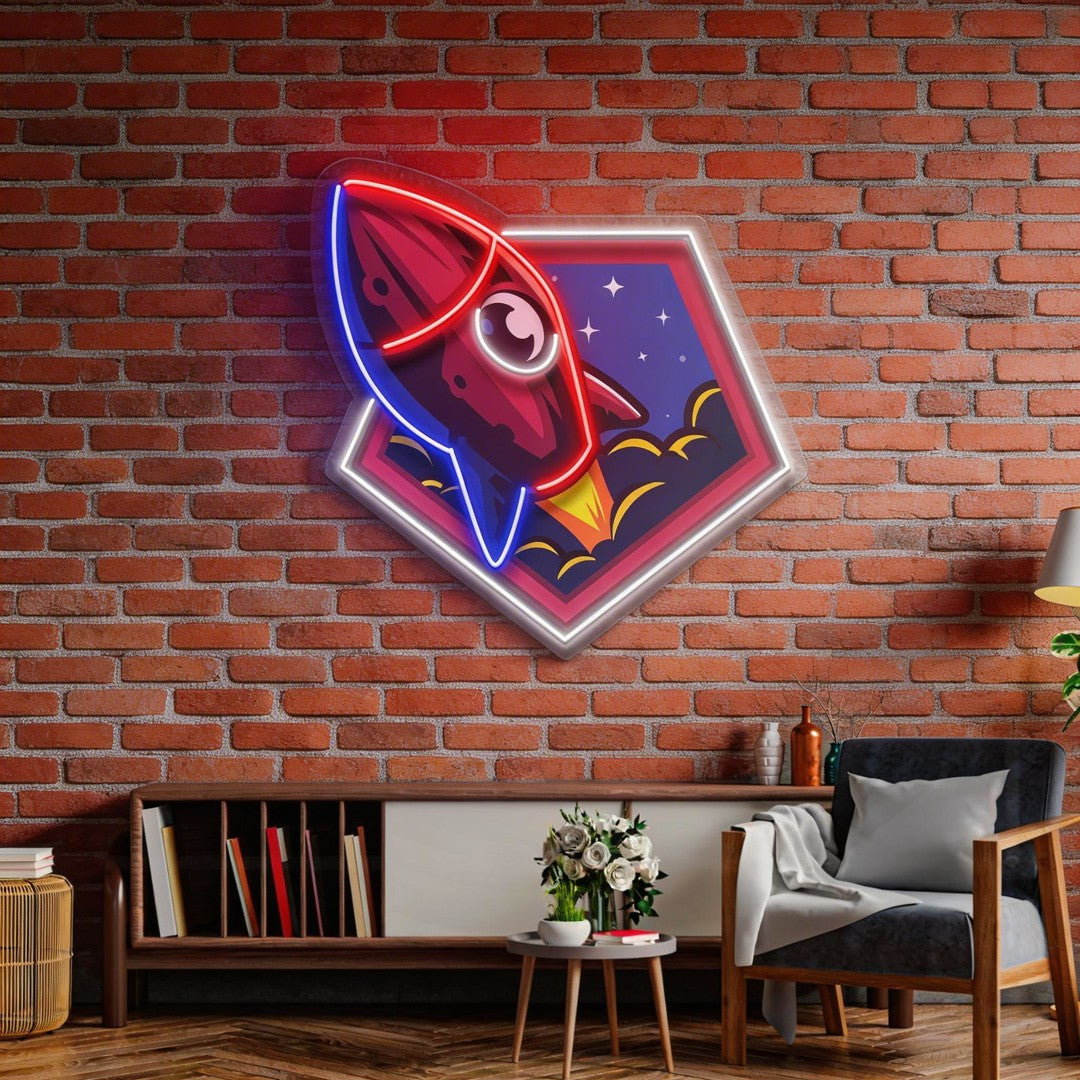 Rocket Space LED Neon Sign Light Pop Art