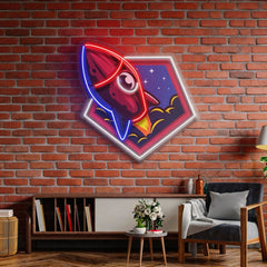 Rocket Space LED Neon Sign Light Pop Art
