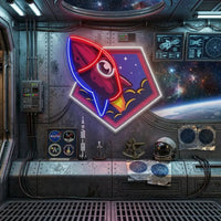 Rocket Space LED Neon Sign Light Pop Art