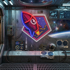 Rocket Space LED Neon Sign Light Pop Art