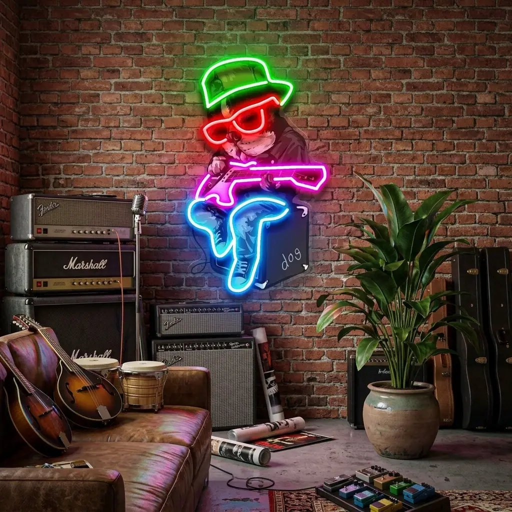 Rock Pug LED Neon Sign Light Pop Art