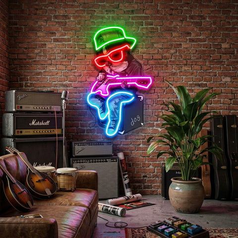 Rock Pug LED Neon Sign Light Pop Art