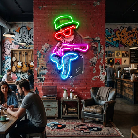 Rock Pug LED Neon Sign Light Pop Art