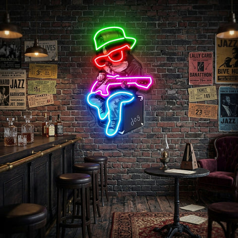 Rock Pug LED Neon Sign Light Pop Art