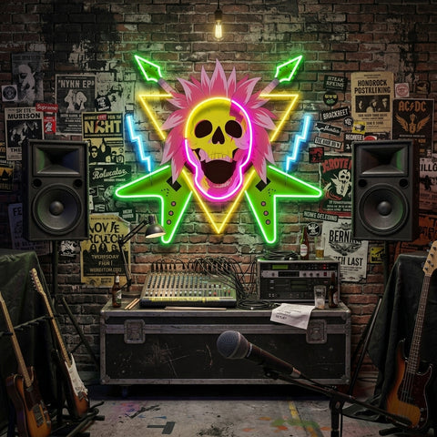 Rock And Skull LED Neon Sign Light Pop Art