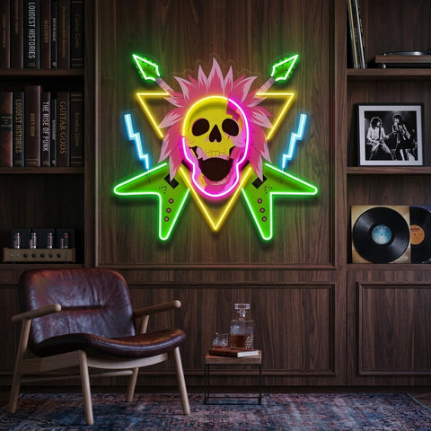 Rock And Skull LED Neon Sign Light Pop Art