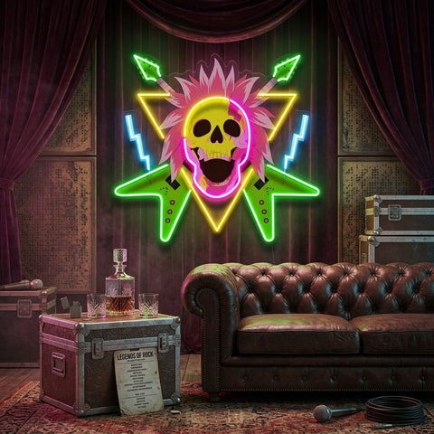 Rock And Skull LED Neon Sign Light Pop Art