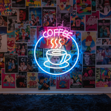 Coffee Neon Sign Round Neon Sign - VN03 - Customneonstudio