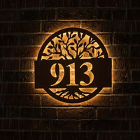 Round Metal Address Sign for House