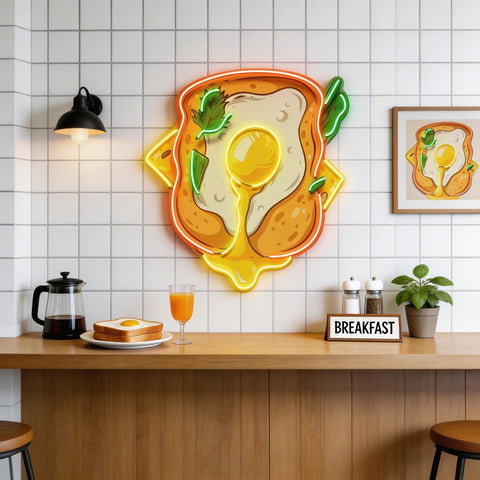 Sandwich with Egg LED Neon Sign Light Pop Art