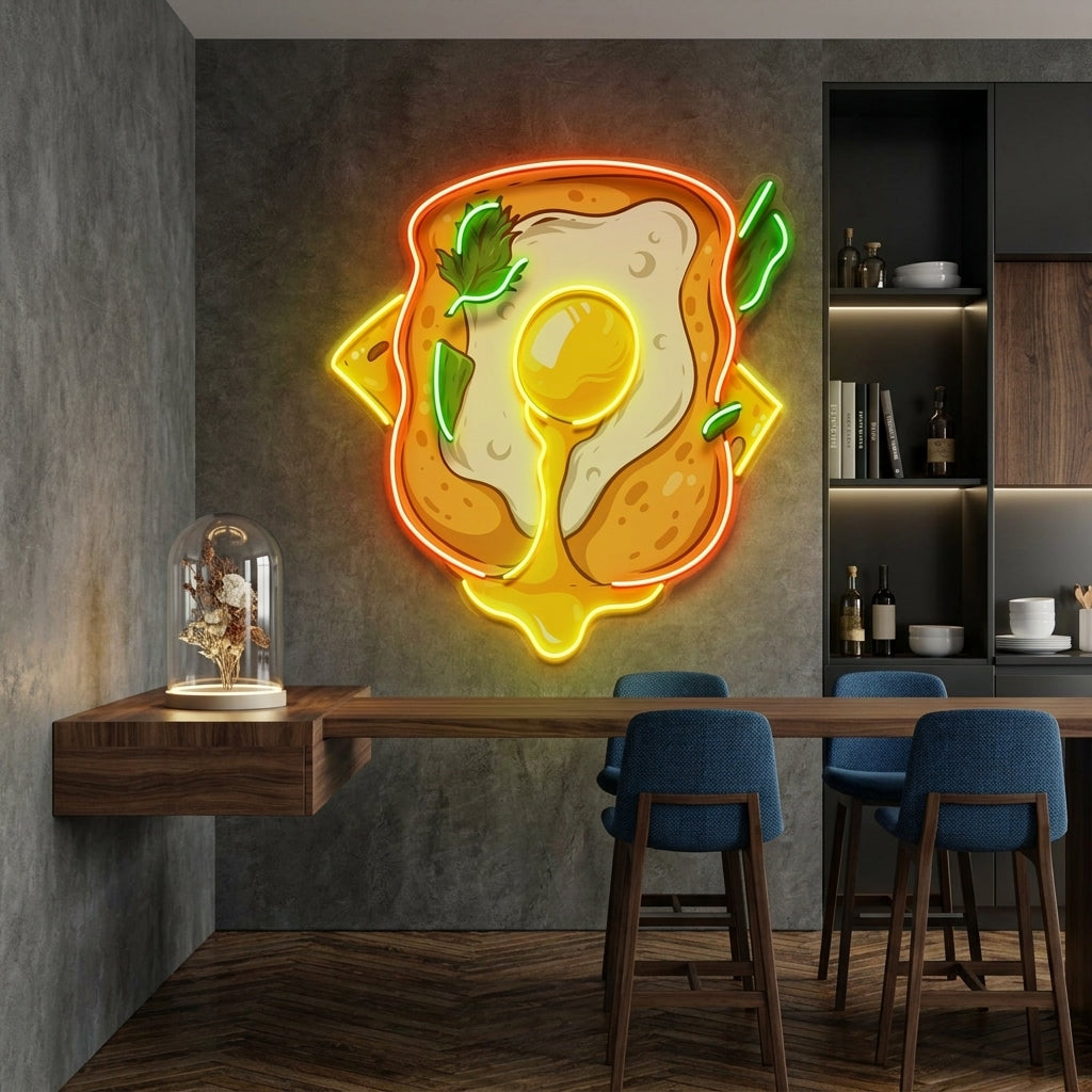 Sandwich with Egg LED Neon Sign Light Pop Art
