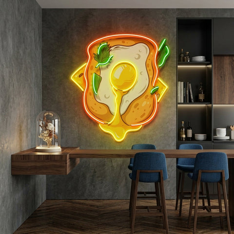 Sandwich with Egg LED Neon Sign Light Pop Art