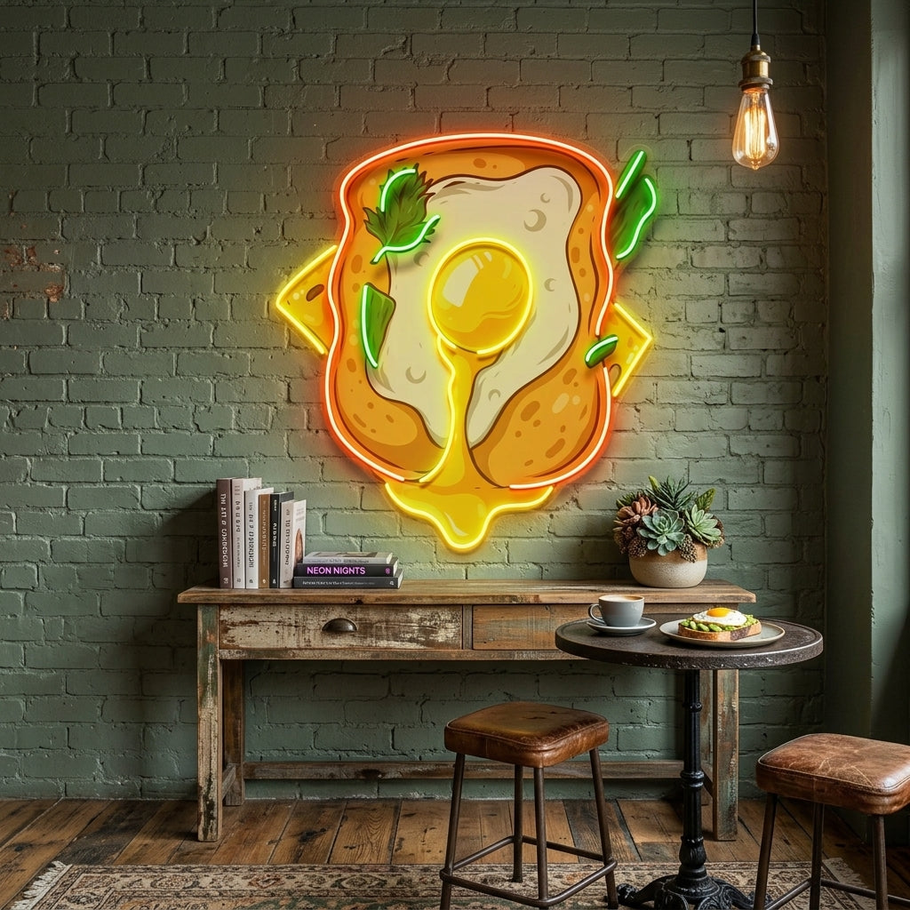 Sandwich with Egg LED Neon Sign Light Pop Art