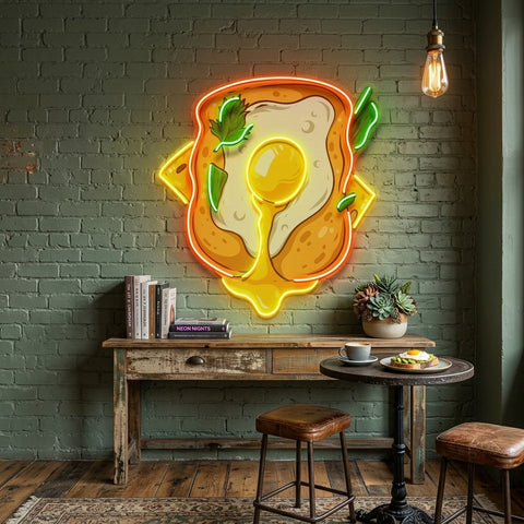 Sandwich with Egg LED Neon Sign Light Pop Art
