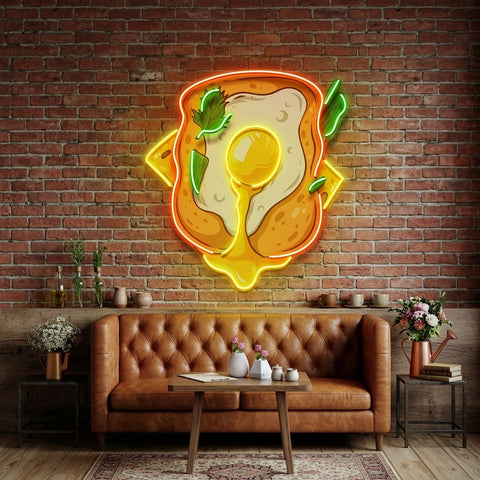 Sandwich with Egg LED Neon Sign Light Pop Art