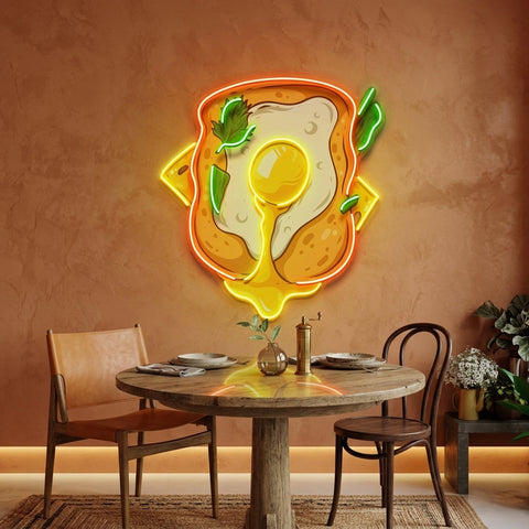 Sandwich with Egg LED Neon Sign Light Pop Art