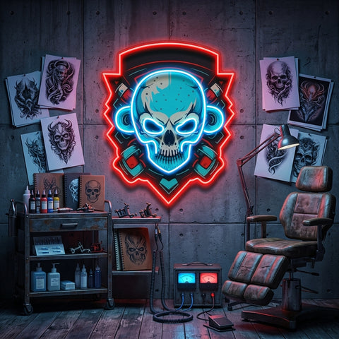 Shield Monkey Skull LED Neon Sign Light Pop Art