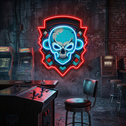 Shield Monkey Skull LED Neon Sign Light Pop Art