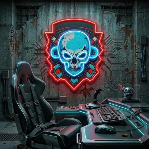 Shield Monkey Skull LED Neon Sign Light Pop Art
