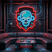 Shield Monkey Skull LED Neon Sign Light Pop Art