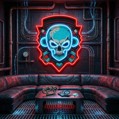 Shield Monkey Skull LED Neon Sign Light Pop Art