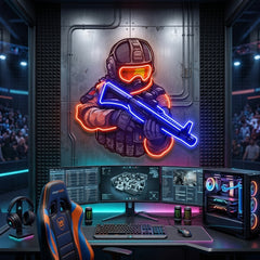 Shooting Games LED Neon Sign Light Pop Art