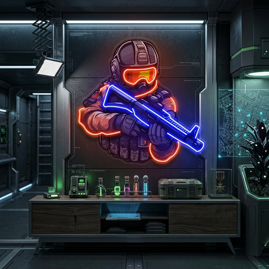 Shooting Games LED Neon Sign Light Pop Art