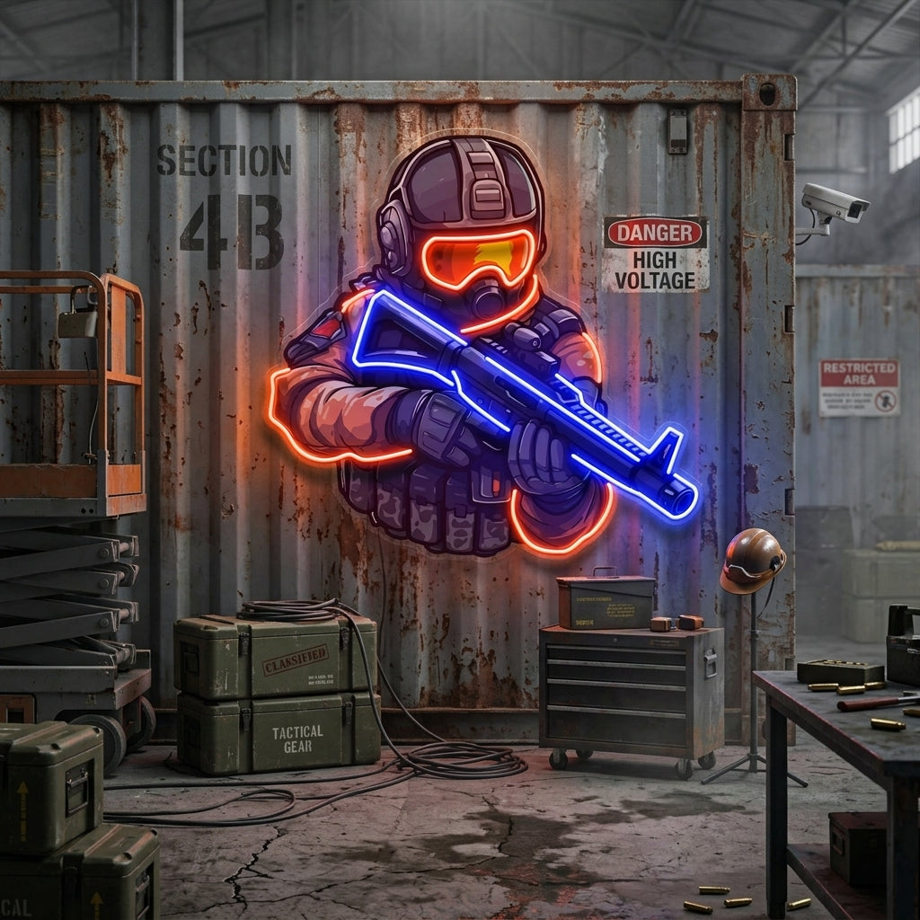 Shooting Games LED Neon Sign Light Pop Art