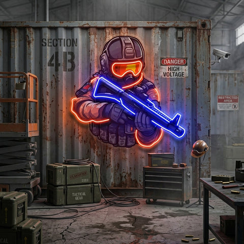 Shooting Games LED Neon Sign Light Pop Art