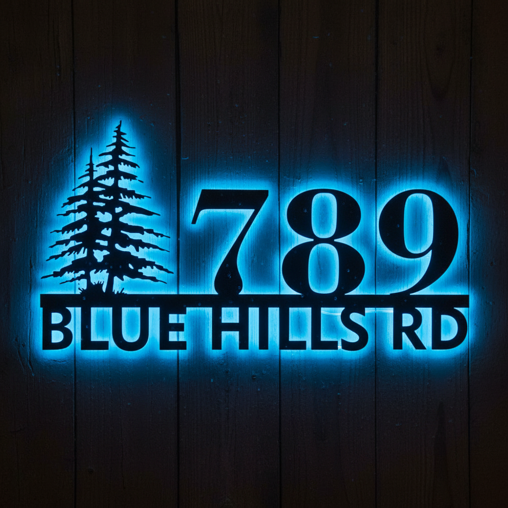 Custom Metal House Number Sign Address Plaque