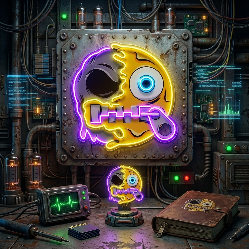 Silence Emoji Skull LED Neon Sign Light Pop Art