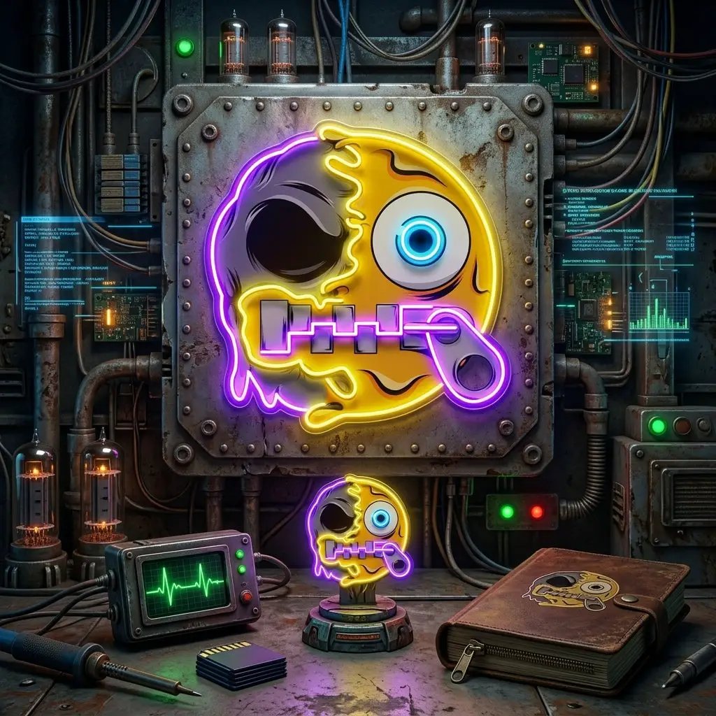 Silence Emoji Skull LED Neon Sign Light Pop Art