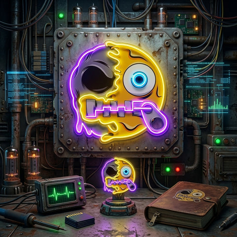 Silence Emoji Skull LED Neon Sign Light Pop Art