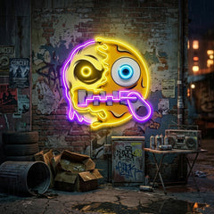 Silence Emoji Skull LED Neon Sign Light Pop Art