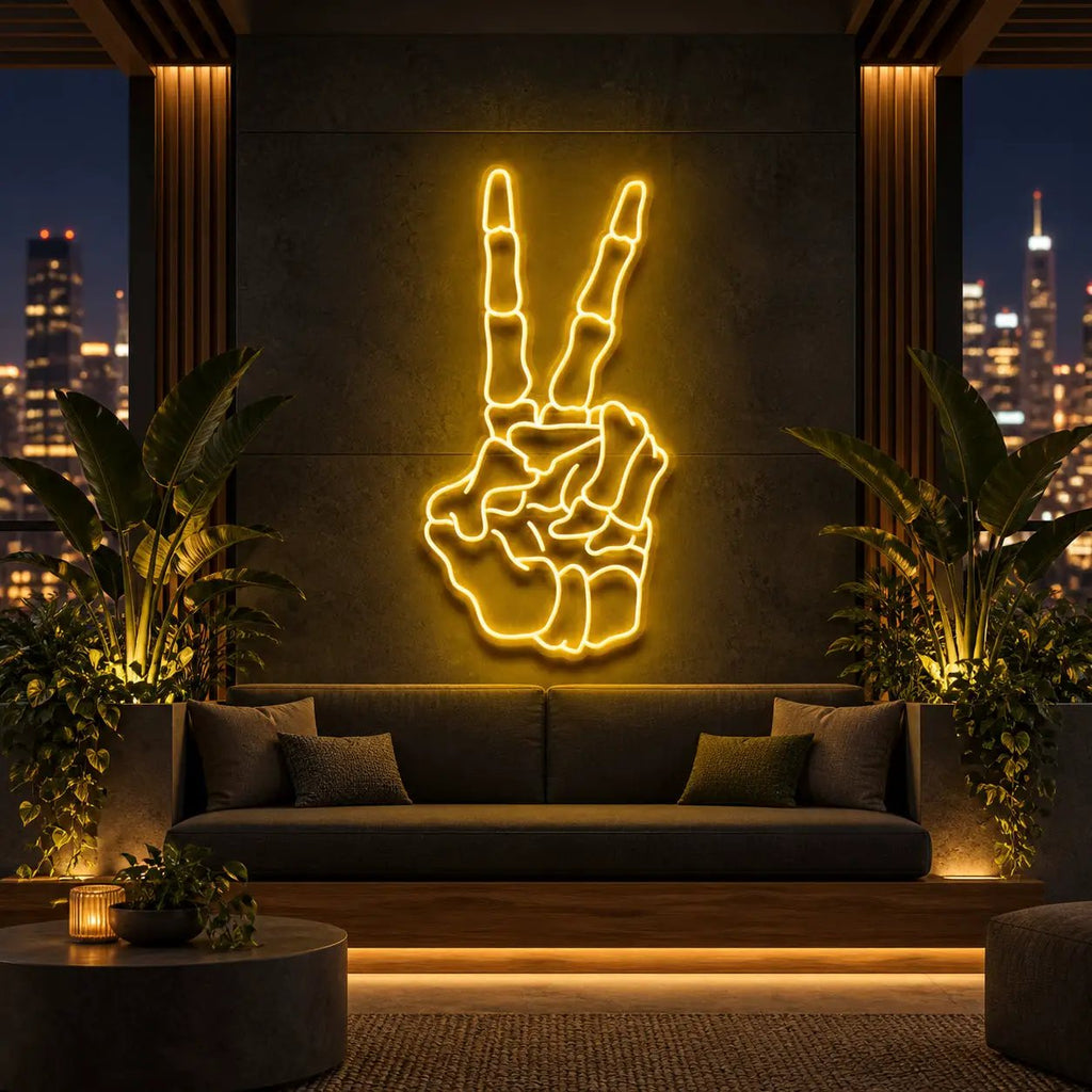 Skeleton Peace Sign
