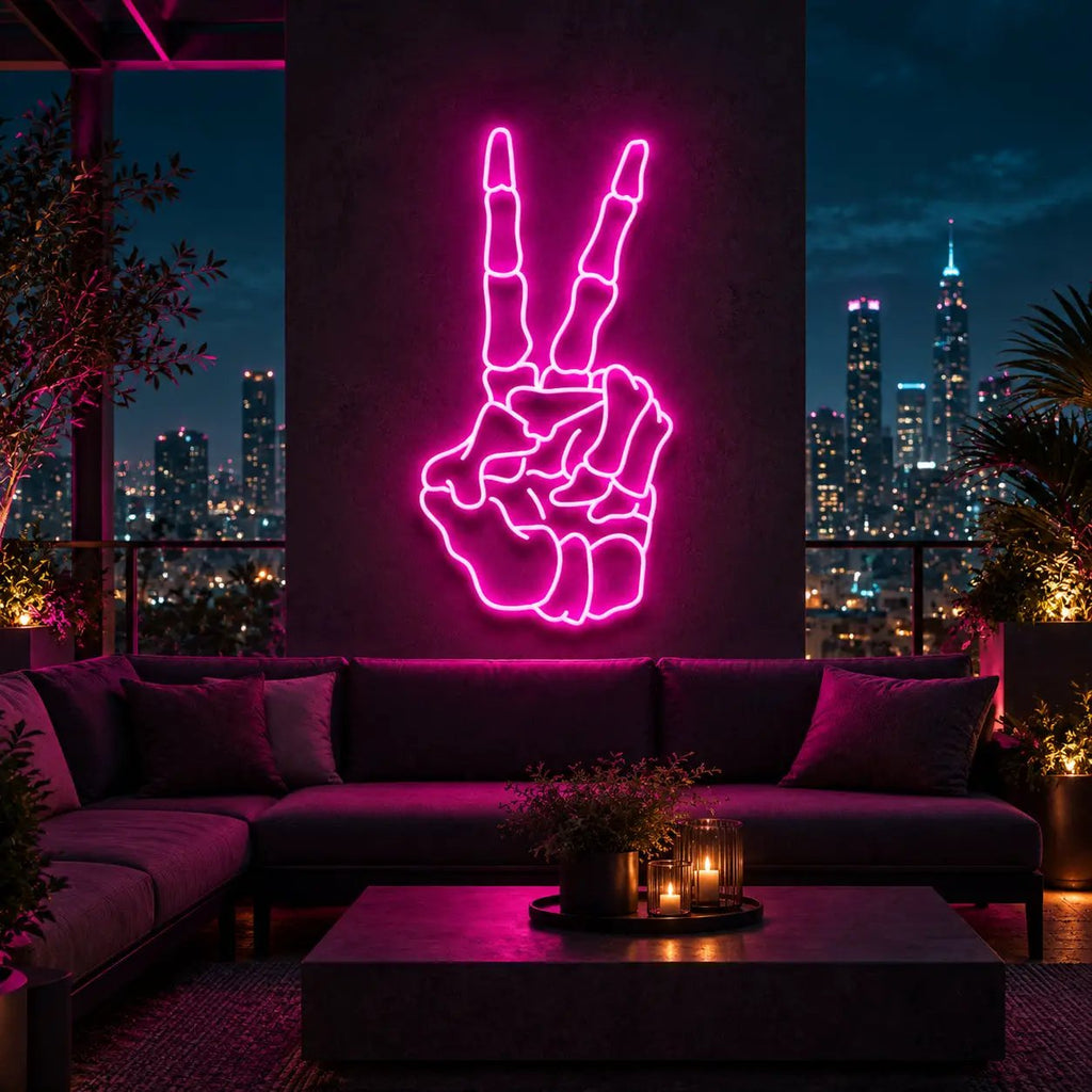 Skeleton Peace Sign