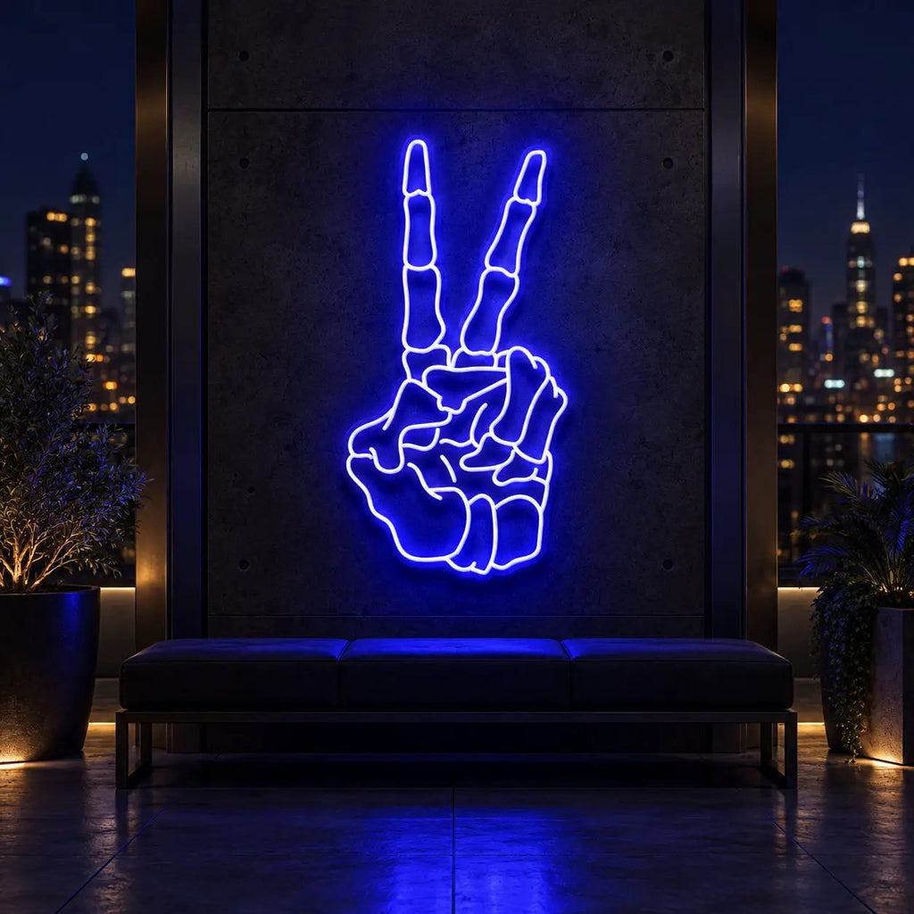 Skeleton Peace Sign