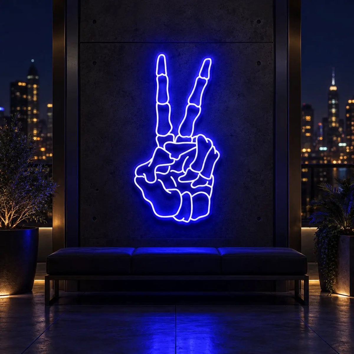 Skeleton Peace Sign